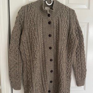 LL BEAN Women's 100% Wool Cardigan Sweater